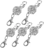 SEWACC 5pcs Magnetic Necklace Clasps Double Sided Lobster Clasp Connectors Stylish Magnetic Jewelry Supplies for DIY Crafts for Parties and Weddings