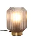 Beacon Lighting Clancy 1 Light Table Lamp in Brass with Smoked Glass Shade
