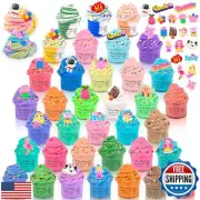 Butter Slime Kit 36 Pack, Mini Slime Set with Charms for Kids Party Favors,St