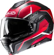 HJC i100 Lorix Helmet, black-white-red, Size S for Men Black White Red