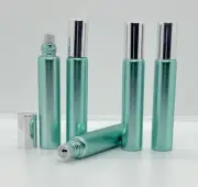 10ml Empty Teal Bottle Essential Oil Stainless Roller Ball Bottles Perfume NEW