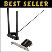 High-Speed WiFi 6E PCI-E Adapter - 5400Mbps Data Tray with Magnetized Antennas
