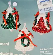 LeeWards DING DONG BELLS Makes 3 Vintage Sequin Bead Christmas Ornament KIT