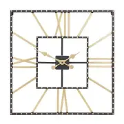 Metal Square Wall Clock with Roman Numberals 23.5"SQ