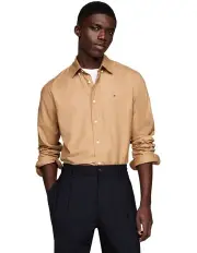 [Tommy Hilfiger] Flag Embroidery Regular Fit Shirt in Khaki