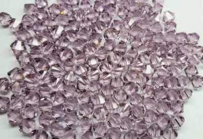 (12) 6mm Swarovski Crystal Bicone Beads 5328 - Light Amethyst