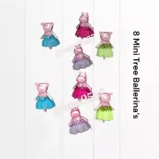8 Ballerinas Hippopotamus Pigs Ornaments Mini Tree Christmas Toe Shoes Color NEW