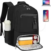 [NEWHEY] Lunch Backpack 17.3 Inch Laptop Backpack with USB Charging Port Waterproof Travel Backpack Portable Computer Backpacks