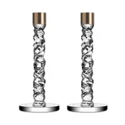 Orrefors Carat Large Clear Candlesticks, Set of 2