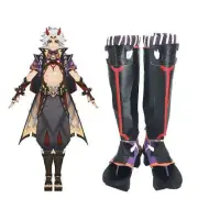 Genshin Impact Arataki Itto Cosplay Shoes Black PU Leather Female or Male Boot