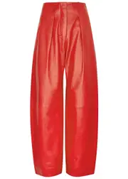 Jacquemus Le Pantalon Ovalo Cuir Leather Trousers - Red - 34 (UK6 / XS) 34 (UK6 / XS)