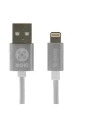 [Moki] Braided Lightning SynCharge Cable Silver