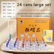 Hot 24 Pcs Vacuum Cupping Body Massager Suction Cups Jar Set Cans for Shoulder