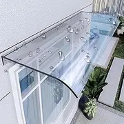 Patio Porch Awning Shelter,Invisible Front Door Canopy,Modern Design Porch Awning,3.5mm Thick Rain Snow Canopy Outdoor,Rain Cover Shelter,for Door and Window(Size:50x180cm/20"x71")