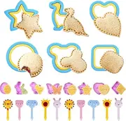 Sandwich Cutter for Kids,Uncrustables Sandwich Maker with Cookie Cutters,10 Cookie Cutters Shapes,6 Sandwich Cutter and Sealer,Bento Box Accessories for Kids Adult Boys Girl(24PCS)