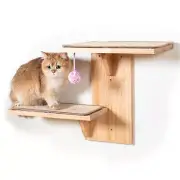 Cat Wall Shelves | Modern Cat Shelf for Wall w/Toy Ball Included - Wall Mount...