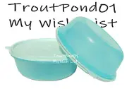Tupperware Deluxe Modular Nesting Bowls 2.5 c Set of 2 in Pastel Ice Blue New