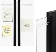 uxcell Monitor Memo Board, Transparent, Black Standard Left and Right Self-Adhesive Sticky Note Holder Side Note Attachment Computer Accessories for Home Office Computer, 2 Pcs