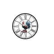 A Rooster Wearing Boots Fun Cute Art Wall Clock a Hanging Time Piece