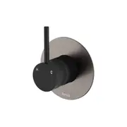 Fienza Kaya Up Wall Mixer Dress Kit Large Round Plate Gunmetal & Matte Black D228114GMB-3