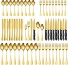 60 Pieces Gold Silverware Set Service for 10, Premium Stainless Steel Gold