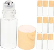BATHVEVE 10Pcs Refillable Roller Bottles with Caps Empty Oil and Perfume Containers for Essential Oils Travel Toiletries and Daily Use