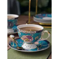 在飛比找ETMall東森購物網優惠-骨瓷奢華咖啡杯碟勺高檔創意英式下午紅茶杯具套裝歐式陶瓷花茶杯