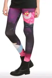 New Alice In Wonderland Cheshire Leggings Kids Xl Disney