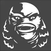 Clear Plastic Stencil - Halloween Black Lagoon (SA580) (4" to 8" to pick from)*