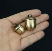 Portable EDC Brass Acorn Shape Waterproof Case Pill Box Medicine Storage Tool