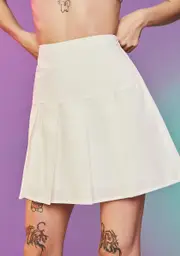 Ferris Wheelin' Poplin Pleated Mini Skirt