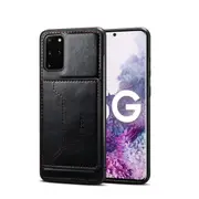 For Samsung Galaxy S20+ Plus Case, PU Leather Wild Horse Cover, Black