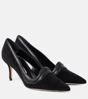 [Manolo Blahnik] Manolo Blahnik Ajarafa 70 suede and leather pumps AU 5 black