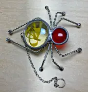 Spider Suncatcher Red Head & Yellow Swirl Thorax - Unique Only One Available
