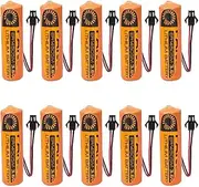 HOUYIBO 10PCS ER14505M Lithium Battery 3.6V 2200mAh Backup Power Supply PLC Industrial Batteries Non-Rechargeable Cell with SM Black Plug