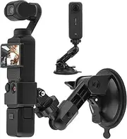 Pocket 3 Suction Cup Mount, XICEN Windshield Window Dash Holder Kit with Expansion Adapter for Insta360 X3 X4 X2 Go 3S for GoPro Max Mini Hero 13 12 11 10 9 8 7 6 Pocket 3 2 Action 5 Pro 4 Accessories