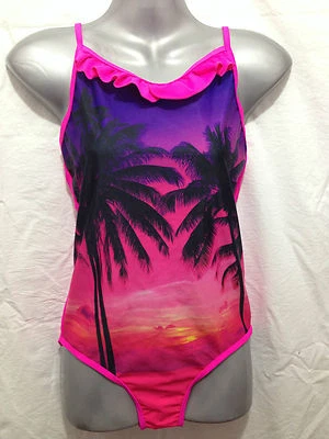 BNWT Girls Sz 7 Miss Understood Brand Pretty Pink One Piece Swim Suit Bathers