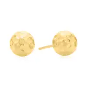 9ct Yellow Gold Silver Filled 8mm Diamond Cut Ball Stud Earrings