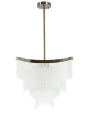 Blanche 13 Light 600mm Pendant in Brushed Chrome with Frosted Glass Panes