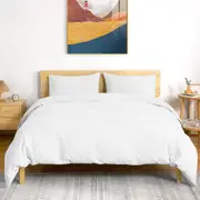 LINENOVA 100% Cotton Quilt Cover Set (Single Double Queen King Super King Size)-White