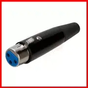 XLR 3-Pin Female Straight Connector Speaker Microphone Cable Jack Black