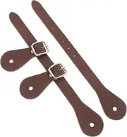 Parliky 2pcs Women's Spurs Straps Pu Western Spur Covers Cowboy Boots Accessories Fit for Equestrian Activities Brown
