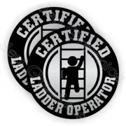Funny Ladder Operator Hard Hat Stickers | Safety Helmet Decals Labels Laborer