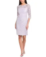 St. John Corded Metallic Lace Mini Dress