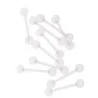 10pcs Transparent Acrylic Ball Tongue Nipple Bar Ring Barbell Body Piercing 14G