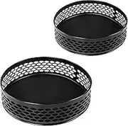 AYHOJIO 2 Pack Pantry Lazy Susan Turntable Organiser for Kitchen, Cabinet, Fridge, Vanity, Table, Spin Smoothly Metal Lazy Susan Organizer Storage Rack for Spices Vitamin Skin&Hair Care Products