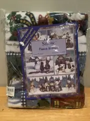 Laurie Korsgaden SNOW Fleece Blanket 51”X64” Winter Snowman Christmas D6