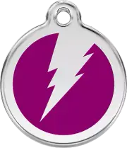 Steel Red Dingo Lightning ID Dog Tag Black Purple Blue Green Yellow Red Pink