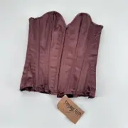 Vintage Goth Steampunk Brown Satin Corset Cosplay