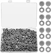 250 Pcs Plastic Screw Cover Caps for Screws, Plastic Grey Screw Caps, Hinged Screw Covers, Folding Screw Snap Covers, Screw Cap Covers, Screw Head Covers Decorative Caps Protection, 5mm/Grey